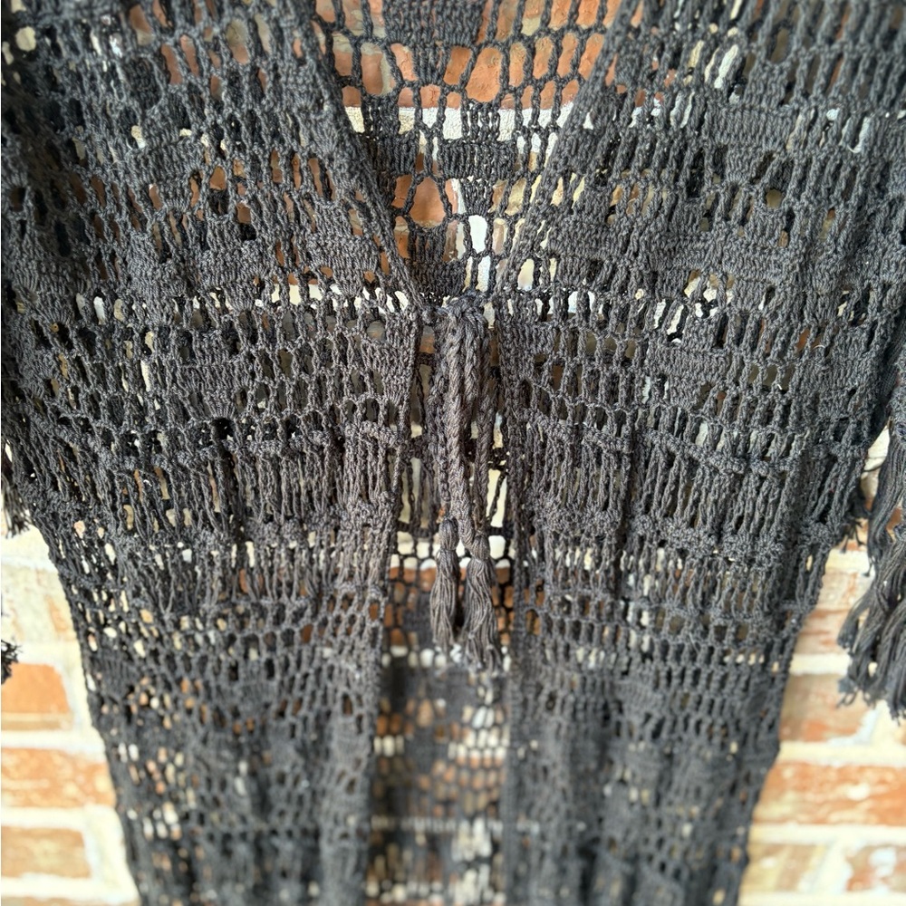 Anna Kosturova The Collection Handmade Crochet Black Coverup Size Small NWT - Picture 7 of 13